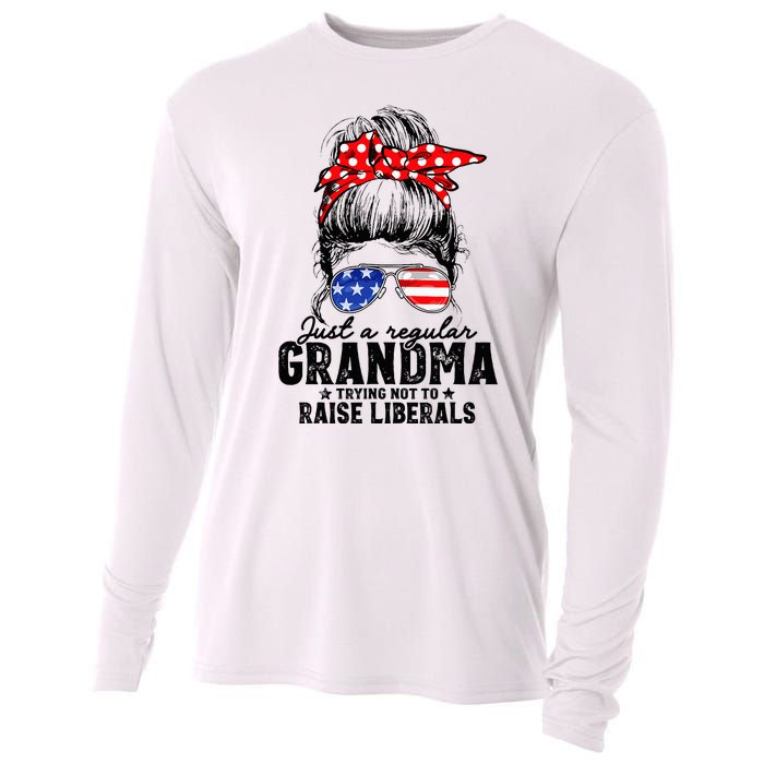 Regular Grandma Trying Not To Raise Liberals Voted For Trump Cooling Performance Long Sleeve Crew