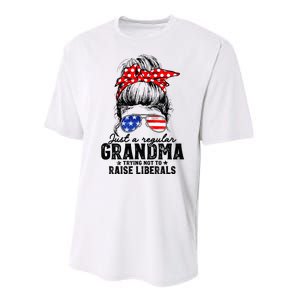 Regular Grandma Trying Not To Raise Liberals Voted For Trump Performance Sprint T-Shirt