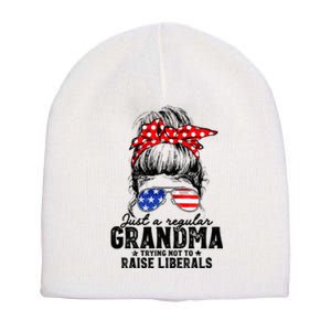 Regular Grandma Trying Not To Raise Liberals Voted For Trump Short Acrylic Beanie