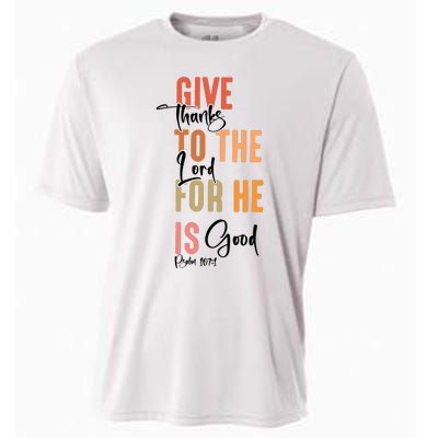 Retro Givethanks To The Lord Fall Thanksgiving Christian Autumn Cooling Performance Crew T-Shirt