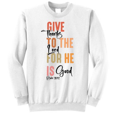 Retro Givethanks To The Lord Fall Thanksgiving Christian Autumn Sweatshirt