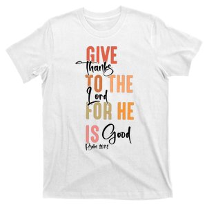 Retro Givethanks To The Lord Fall Thanksgiving Christian Autumn T-Shirt