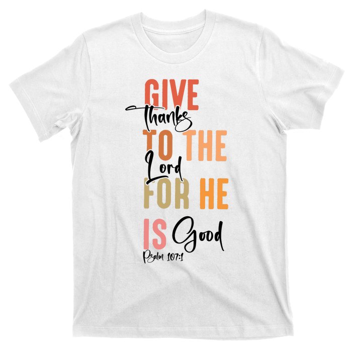 Retro Givethanks To The Lord Fall Thanksgiving Christian Autumn T-Shirt