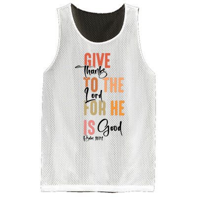 Retro Givethanks To The Lord Fall Thanksgiving Christian Autumn Mesh Reversible Basketball Jersey Tank