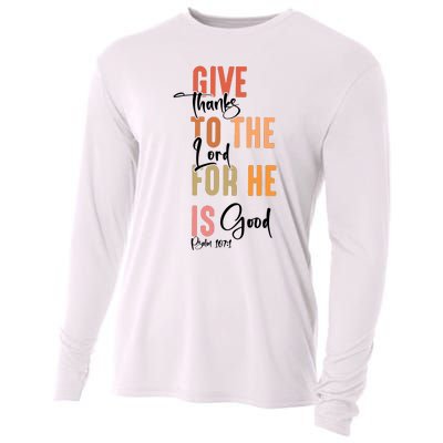 Retro Givethanks To The Lord Fall Thanksgiving Christian Autumn Cooling Performance Long Sleeve Crew