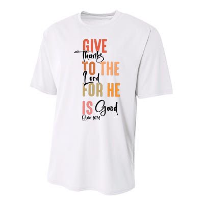 Retro Givethanks To The Lord Fall Thanksgiving Christian Autumn Performance Sprint T-Shirt