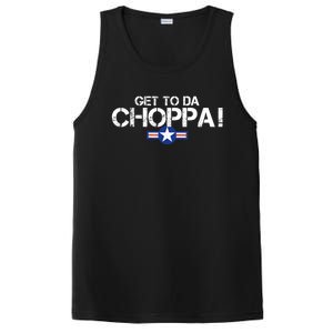 Retro Get To Da Choppa Funny 80s Movie Nostalgia PosiCharge Competitor Tank