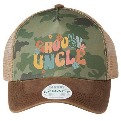 Retro Groovy Uncle Flower Power Hippie Family Groovy Vibes Gift Legacy Tie Dye Trucker Hat