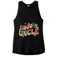 Retro Groovy Uncle Flower Power Hippie Family Groovy Vibes Gift Ladies PosiCharge Tri-Blend Wicking Tank