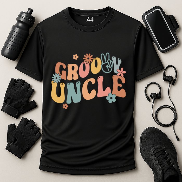 Retro Groovy Uncle Flower Power Hippie Family Groovy Vibes Gift Performance Shirt