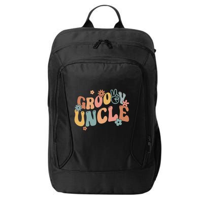Retro Groovy Uncle Flower Power Hippie Family Groovy Vibes Gift City Backpack