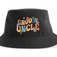 Retro Groovy Uncle Flower Power Hippie Family Groovy Vibes Gift Sustainable Bucket Hat