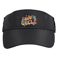 Retro Groovy Uncle Flower Power Hippie Family Groovy Vibes Gift Adult Drive Performance Visor