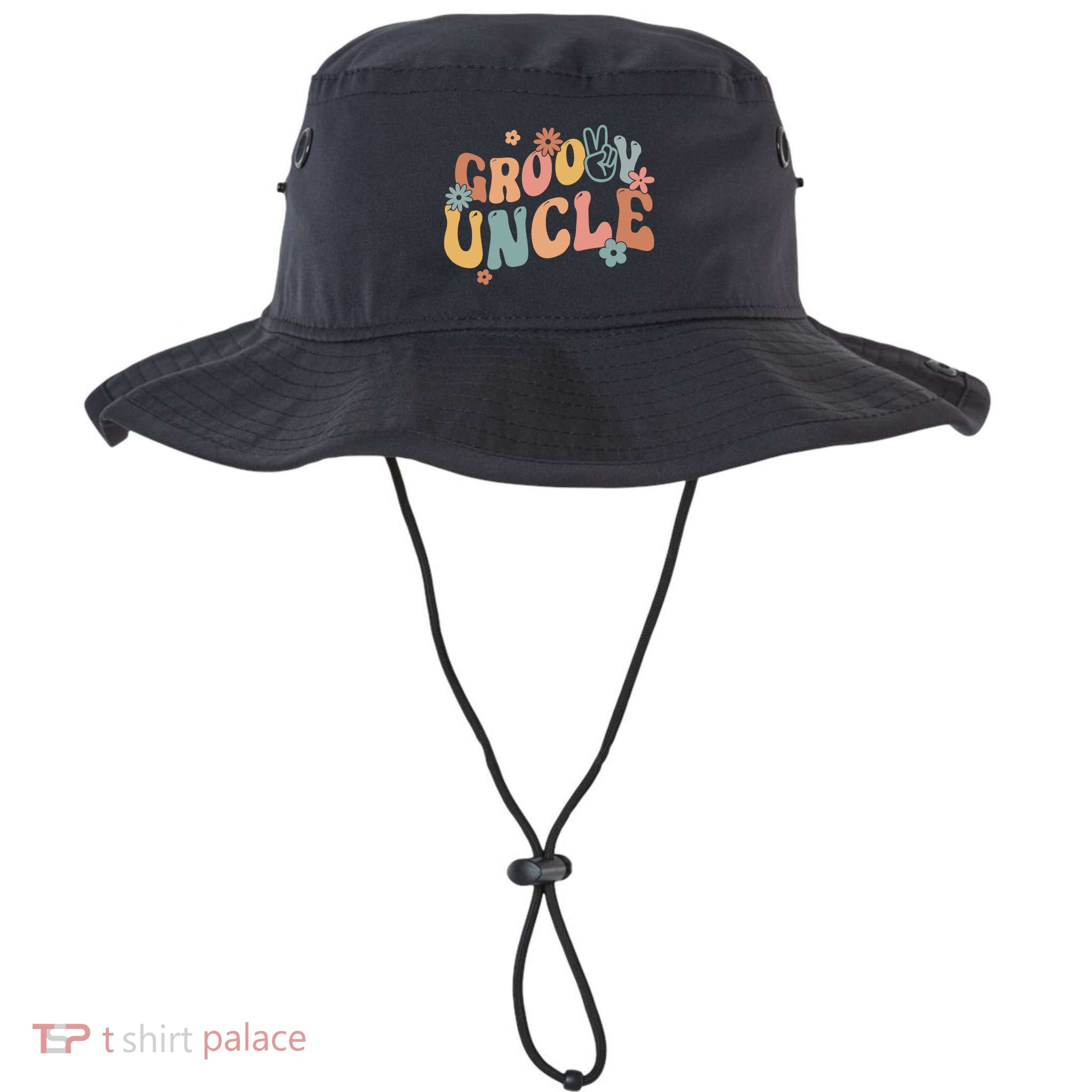 Retro Groovy Uncle Flower Power Hippie Family Groovy Vibes Gift Bucket Hat