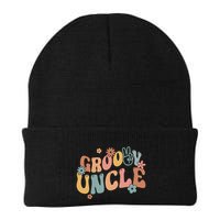 Retro Groovy Uncle Flower Power Hippie Family Groovy Vibes Gift Beanie
