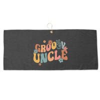 Retro Groovy Uncle Flower Power Hippie Family Groovy Vibes Gift Large Microfiber Waffle Golf Towel