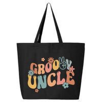 Retro Groovy Uncle Flower Power Hippie Family Groovy Vibes Gift 25L Jumbo Tote