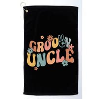 Retro Groovy Uncle Flower Power Hippie Family Groovy Vibes Gift Golf Towel