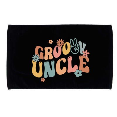 Retro Groovy Uncle Flower Power Hippie Family Groovy Vibes Gift Microfiber Hand Towel