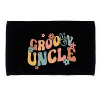 Retro Groovy Uncle Flower Power Hippie Family Groovy Vibes Gift Microfiber Hand Towel