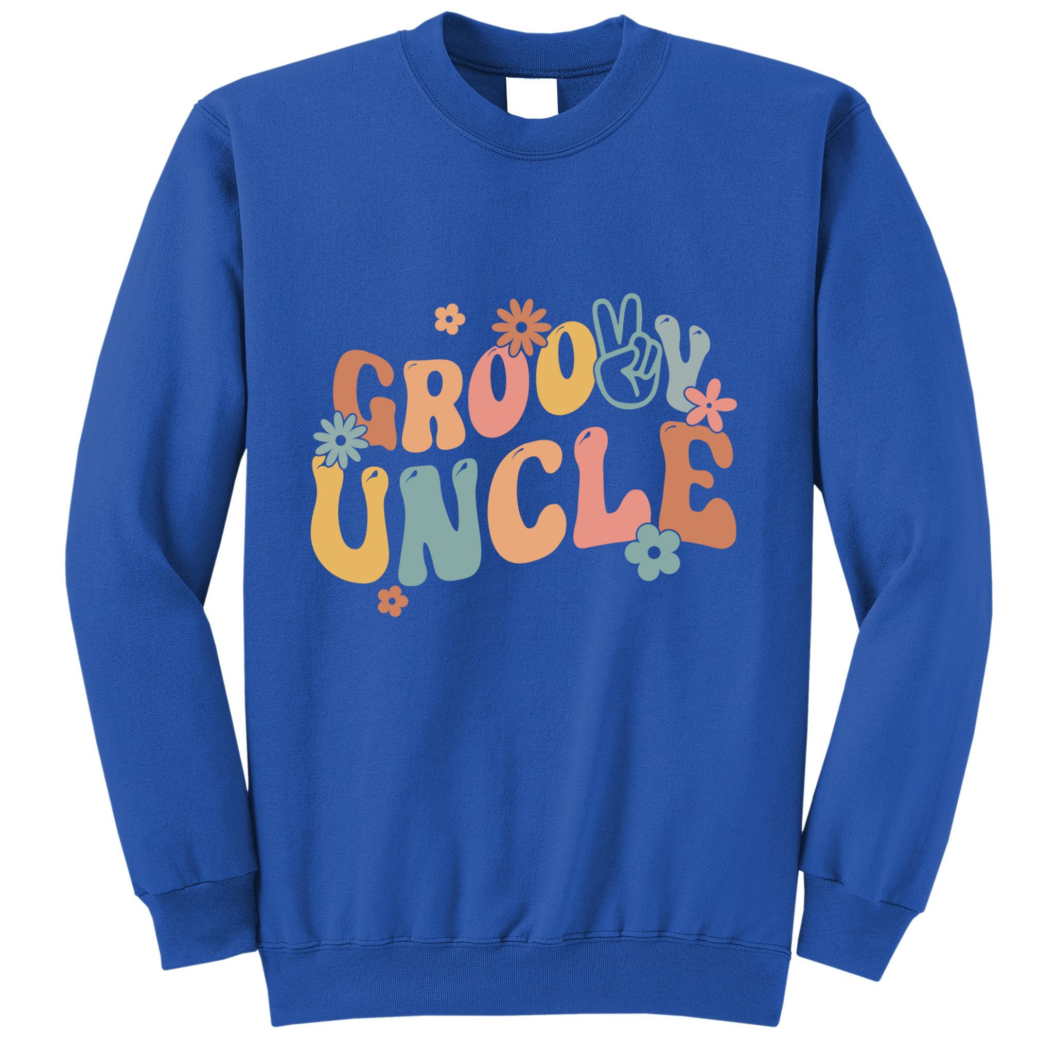 Retro Groovy Uncle Flower Power Hippie Family Groovy Vibes Gift Sweatshirt