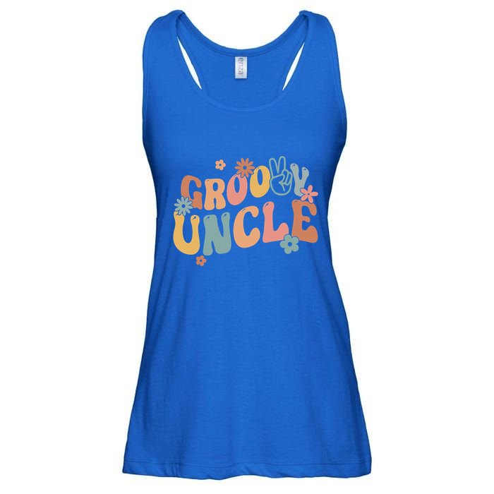 Retro Groovy Uncle Flower Power Hippie Family Groovy Vibes Gift Ladies Essential Flowy Tank