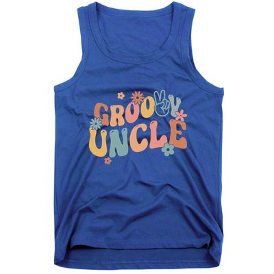Retro Groovy Uncle Flower Power Hippie Family Groovy Vibes Gift Tank Top
