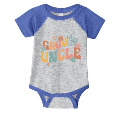 Retro Groovy Uncle Flower Power Hippie Family Groovy Vibes Gift Infant Baby Jersey Bodysuit