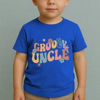 Retro Groovy Uncle Flower Power Hippie Family Groovy Vibes Gift Toddler T-Shirt