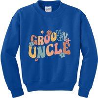 Retro Groovy Uncle Flower Power Hippie Family Groovy Vibes Gift Kids Sweatshirt