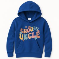 Retro Groovy Uncle Flower Power Hippie Family Groovy Vibes Gift Kids Hoodie