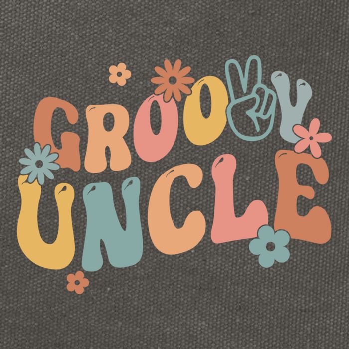 Retro Groovy Uncle Flower Power Hippie Family Groovy Vibes Gift Cotton Canvas Backpack