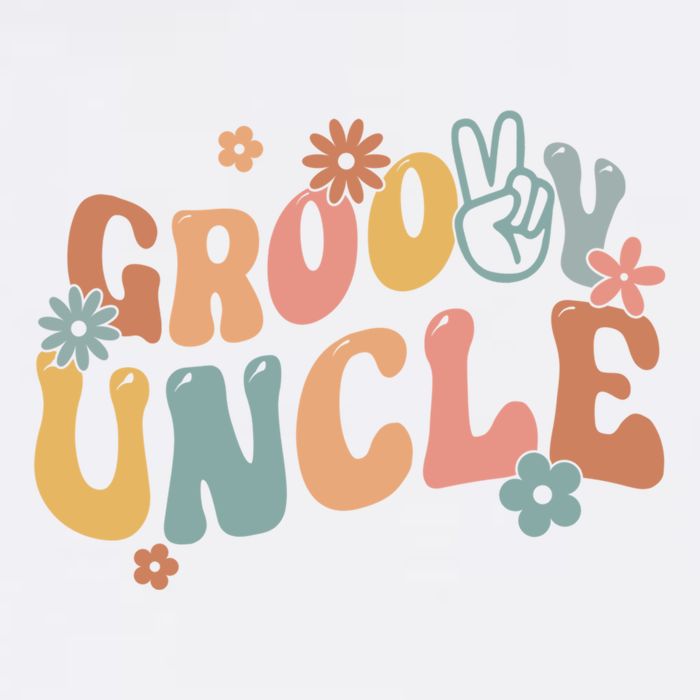 Retro Groovy Uncle Flower Power Hippie Family Groovy Vibes Gift Garment-Dyed Sweatshirt