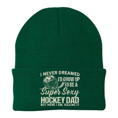 Retro Grow Up To Be A Super Sexy Hockey Dad Knit Cap Winter Beanie