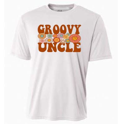 Retro Groovy Uncle Matching Family 1st Birthday Party Cooling Performance Crew T-Shirt