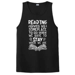 Reading Gives Us Some Place Book Lover Bookworm Librarian PosiCharge Competitor Tank