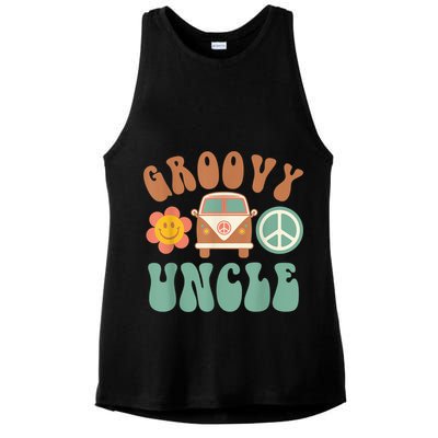 Retro Groovy Uncle Matching Family Birthday Party Ladies PosiCharge Tri-Blend Wicking Tank