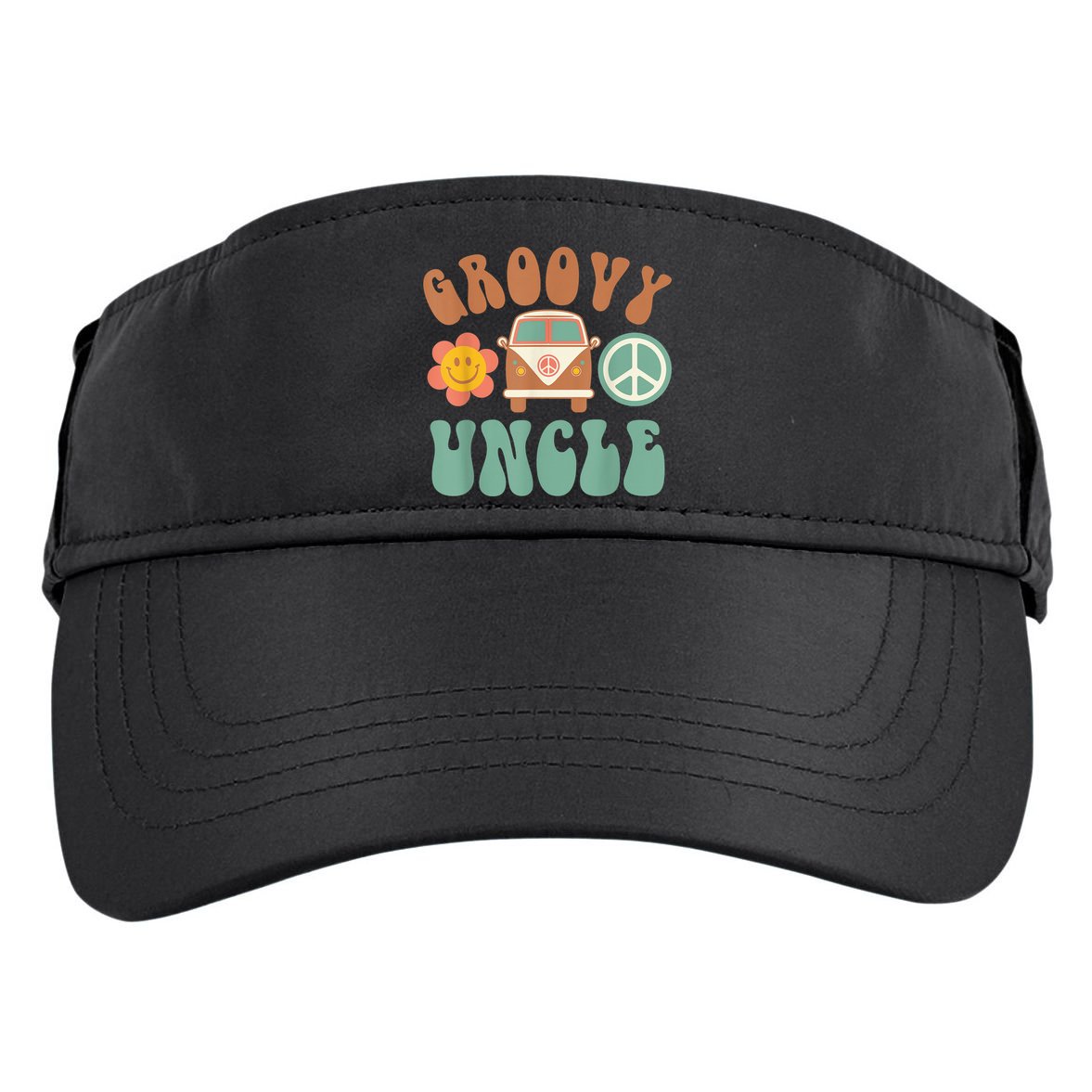 Retro Groovy Uncle Matching Family Birthday Party Adult Drive Performance Visor