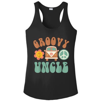 Retro Groovy Uncle Matching Family Birthday Party Ladies PosiCharge Competitor Racerback Tank