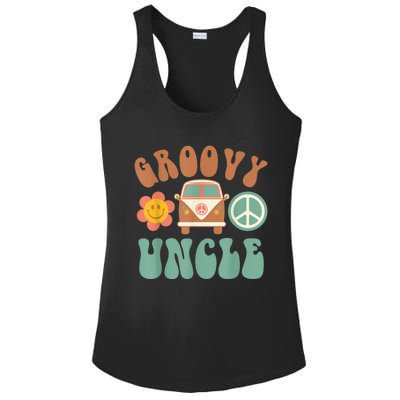 Retro Groovy Uncle Matching Family Birthday Party Ladies PosiCharge Competitor Racerback Tank