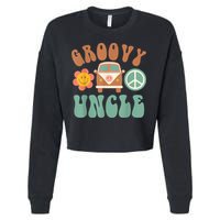 Retro Groovy Uncle Matching Family Birthday Party Cropped Pullover Crew