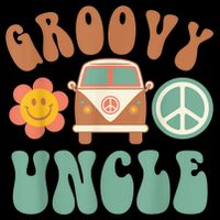 Retro Groovy Uncle Matching Family Birthday Party Cropped Pullover Crew