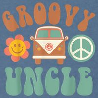 Retro Groovy Uncle Matching Family Birthday Party Garment-Dyed Sweatshirt
