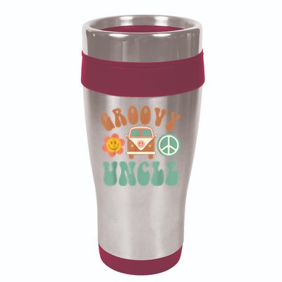 Retro Groovy Uncle Matching Family Birthday Party 16oz Travel Tumbler