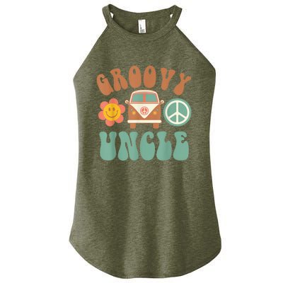 Retro Groovy Uncle Matching Family Birthday Party Women's Perfect Tri Rocker Tank