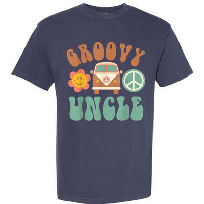 Retro Groovy Uncle Matching Family Birthday Party Garment-Dyed Heavyweight T-Shirt