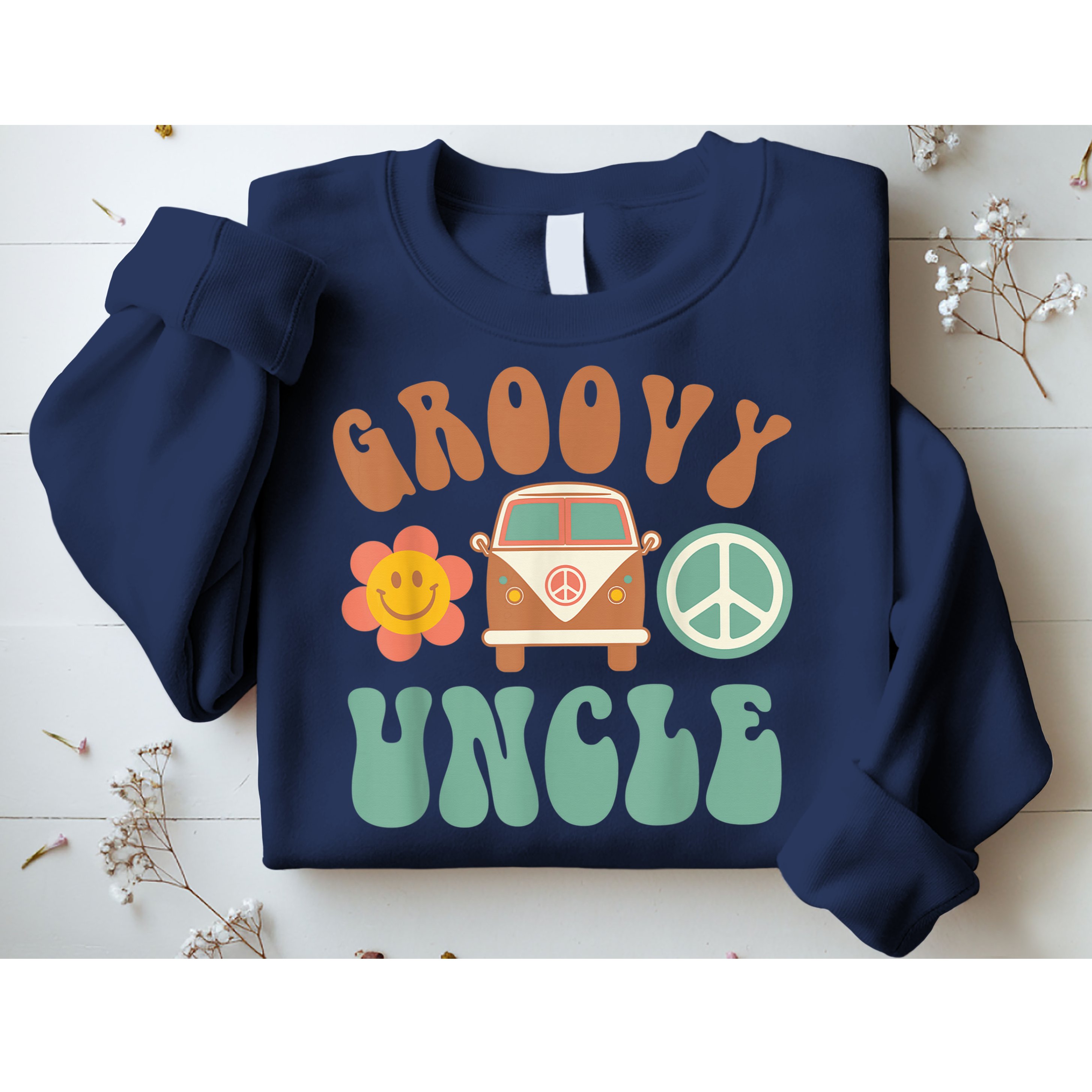 Retro Groovy Uncle Matching Family Birthday Party Sweatshirt