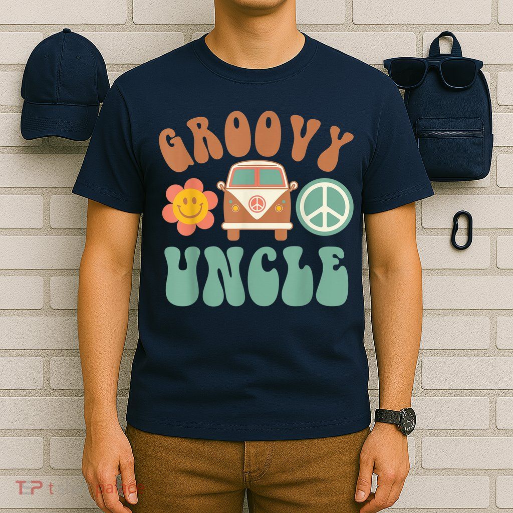 Retro Groovy Uncle Matching Family Birthday Party T-Shirt