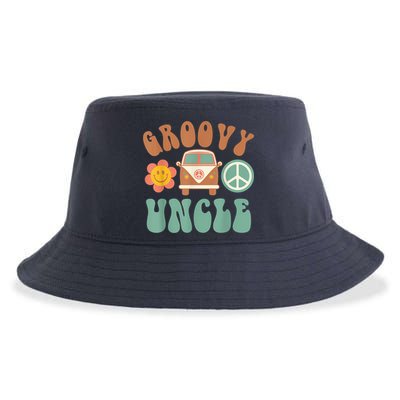 Retro Groovy Uncle Matching Family Birthday Party Sustainable Bucket Hat