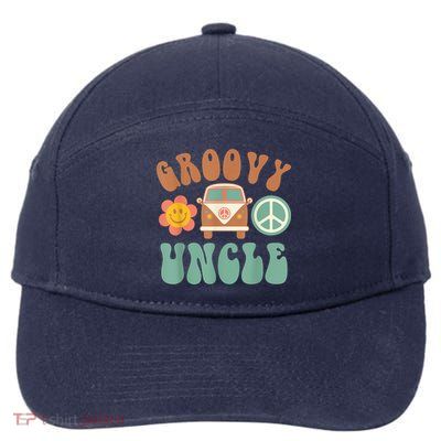 Retro Groovy Uncle Matching Family Birthday Party 7-Panel Snapback Hat